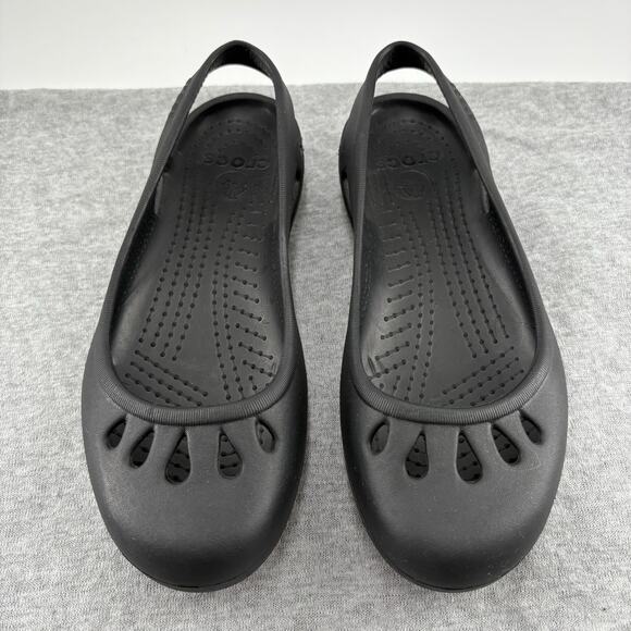 Crocs Women's Black Kadee Slingback Croslite Slip On Ballet Flats Size 7 Slip On - Picture 7 of 10